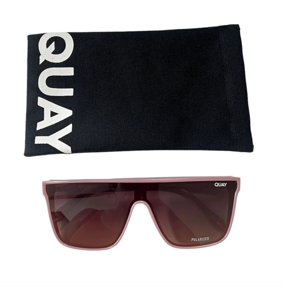New Quay Australia NIGHTFALL Oversized Polarized Rose-Tinted Sunglasses main image 8